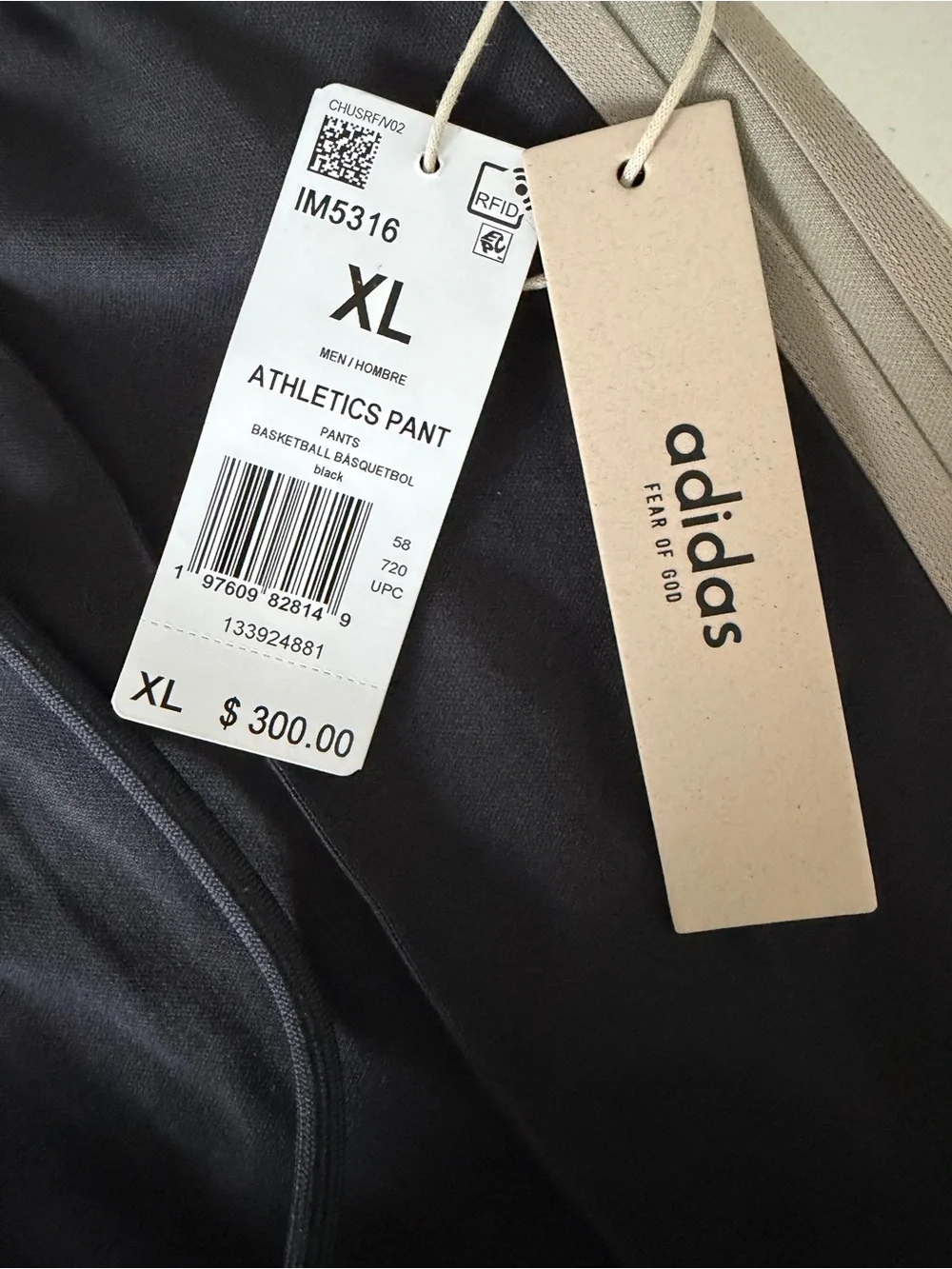 Adidas x Fear of God Athletics Basketball Pants - Black Style IM5316 Size XL NWT